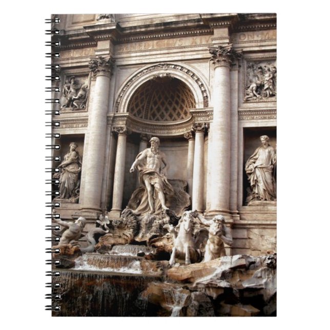 Trevi Fontän Rom Italien Travel Anteckningsbok Med Spiral (Framsidan)
