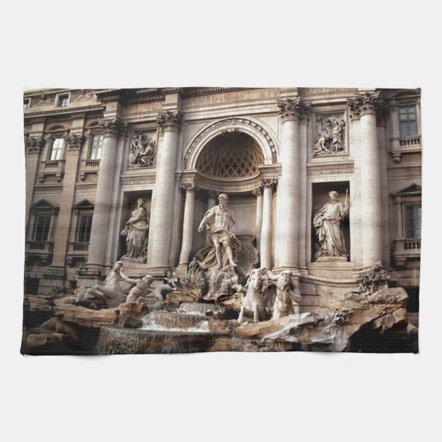 Trevi Fontän Rom Italien Travel Kökshandduk (Horisontell)