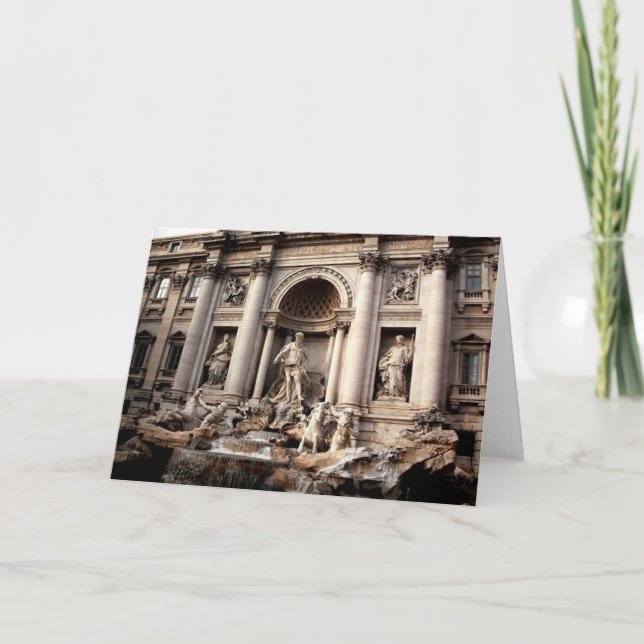 Trevi Fontän Rom Italien Travel Kort (Framsida)