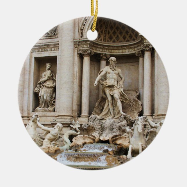 Trevi Fontän Rom Italien Travel Photo Julgransprydnad Keramik (Framsidan)
