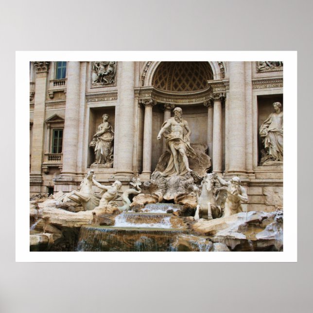 Trevi Fontän Rom Italien Travel Photo Poster (Framsidan)