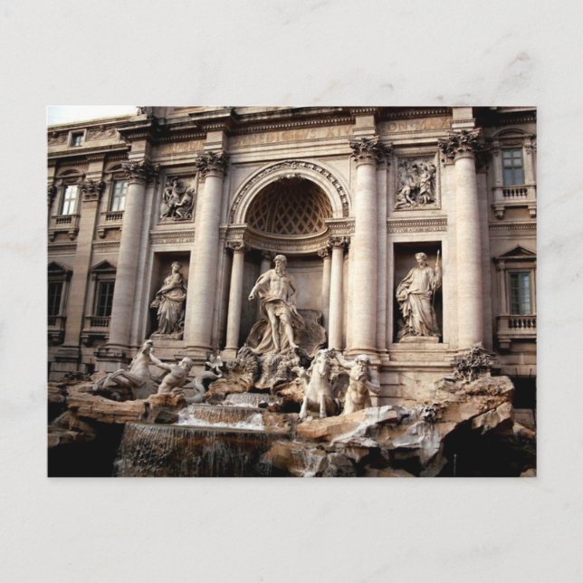 Trevi Fontän Rom Italien Travel Postcard Vykort (Framsida)