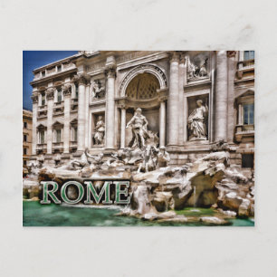 Trevi Fontän Rom Italien Vykort