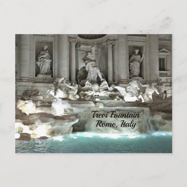 Trevi Fontän, Rom Italien Vykort (Framsida)