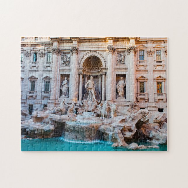 Trevi Fontän Rom. Jigszle Puzzle Pussel (Horisontell)