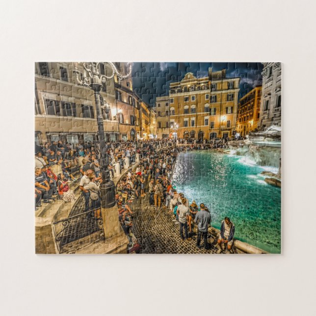 Trevi Fontän Rom. Pussel (Horisontell)