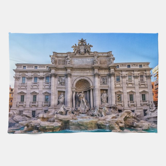 Trevi-fontän, Roma, italien Kökshandduk (Horisontell)