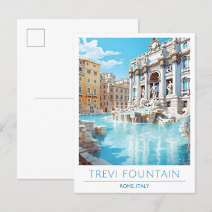 Trevi Fontän Roma Italien Vintage resor Vykort