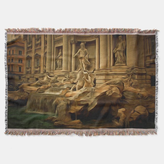 Trevi-fontän som målar Rome Filt (Framsidan)