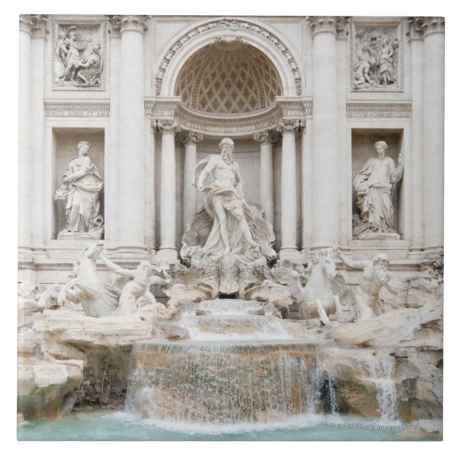 Trevi-fontänen (italienare: Fontana di Trevi) Kakelplatta (Framsidan)