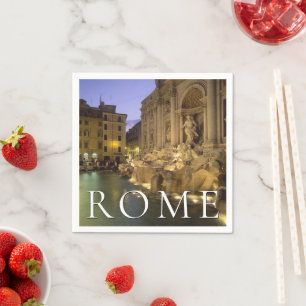Trevi-fontänen på natten   Rom, Lazio, Italien Pappersservett