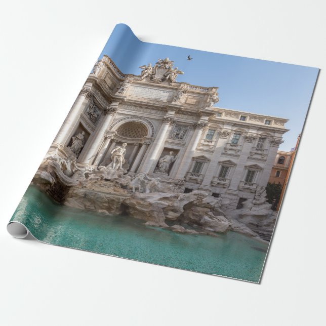 Trevifontänen tidigt på morgonen - Rom, Italien Presentpapper (Utrullad)