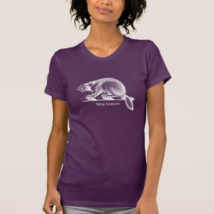 TREVLIG BÄVER - VIT -.png Tee