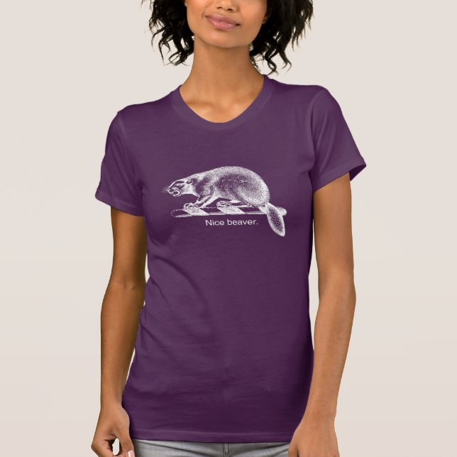 TREVLIG BÄVER - VIT -.png Tee (Framsida)