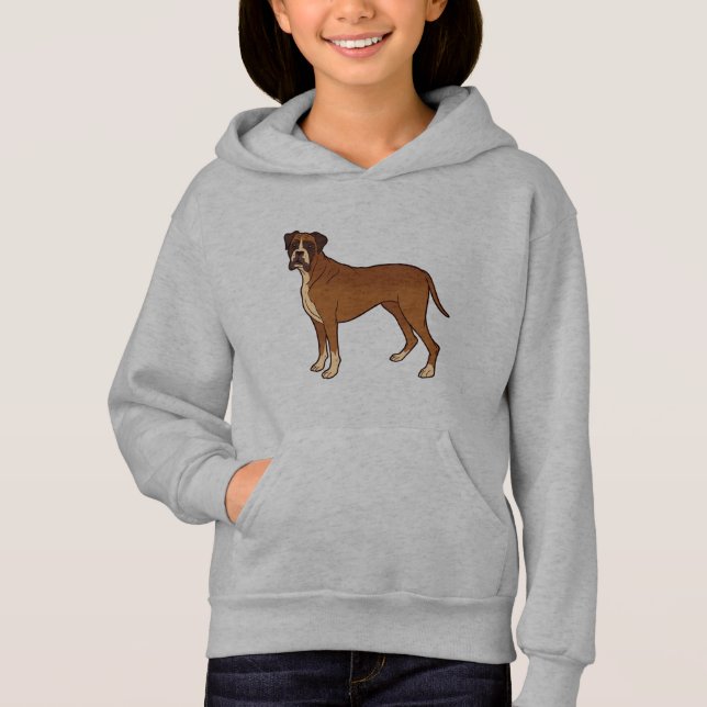 Trevlig Brun Boxer Hundras Design T Shirt (Framsida)