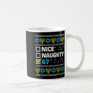 Trevlig Busig 67 Sex Sju Ful Hanukkah Tröja Ch Kaffemugg