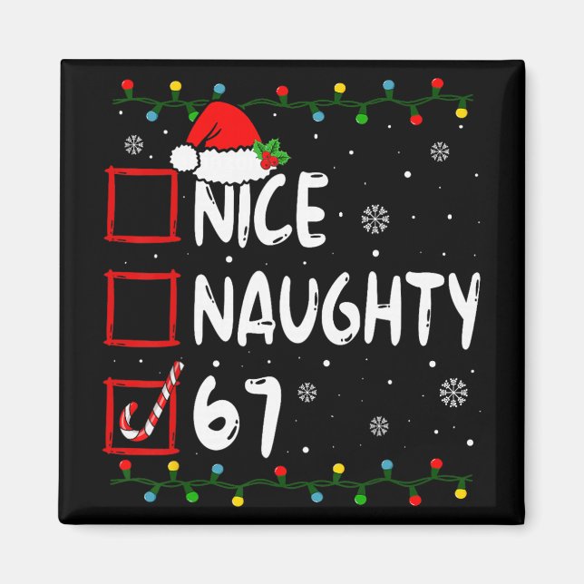 Trevlig Busig 6 7 Meme 67 Jul Six Seven Xmas  Magnet (Framsidan)