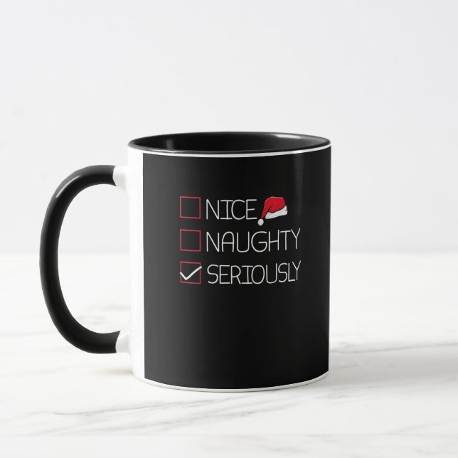 Trevlig Busig Allvarligt Jul Modern Stil Mugg (Vänster)