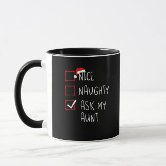 Trevlig Busig Fråga Min Faster Jul Lista Xmas Mugg
