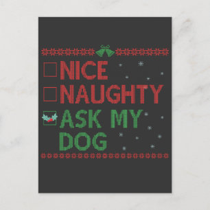 Trevlig Busig Fråga min hund Roligt husdjur jul to Vykort