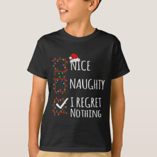 Trevlig Busig Jag Ångrar Inget Julklappar Roligt T Shirt