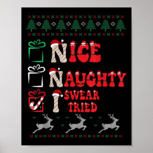 Trevlig Busig Jag Svär Jag Försökte Lista Xmas Äls Poster