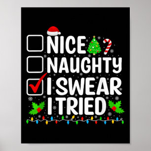 Trevlig Busig Jag Svär Jag Testade Xmas Pyjamas Ju Poster