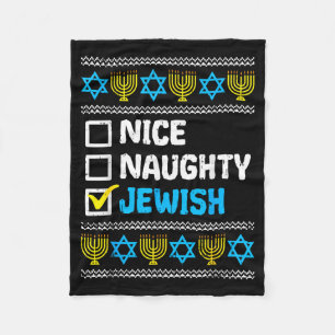 Trevlig Busig Judisk Ful Hanukkah Tröja Chanukah Fleecefilt