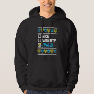 Trevlig Busig Judisk Ful Jultröja Chanukka Hoodie