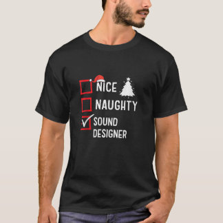 Trevlig Busig Ljuddesigner Xmas Högtid Santa Cla T Shirt