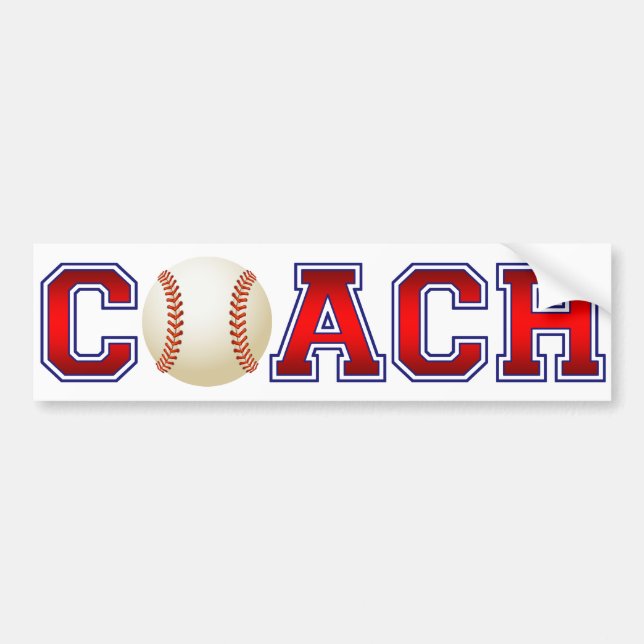 Trevlig Coach Basebollmärke Bildekal (Framsidan)