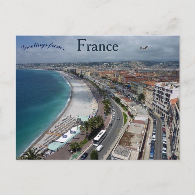 Trevlig Côte D ' Azur Franska Rivieran Frankrike Vykort (Framsida)