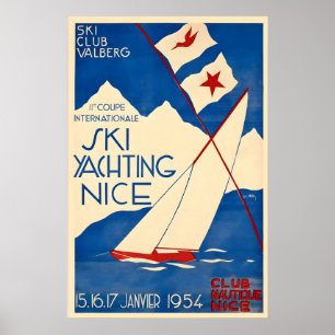 Trevlig Cote D'Azur Skid Yachting Segelbåt Hav Poster