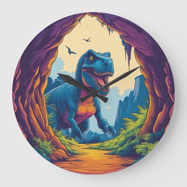 Trevlig Dino, titta inte på mig så där. Stor Klocka (Framsida)