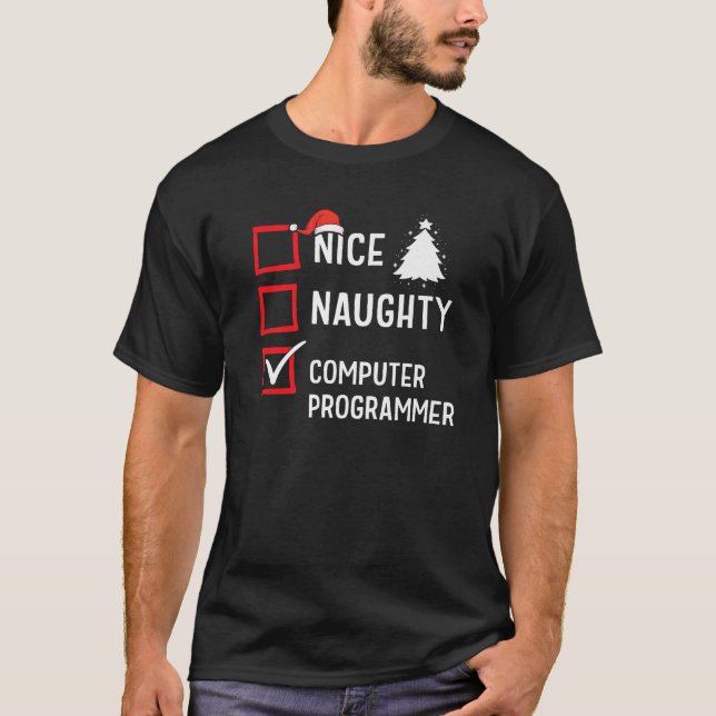 Trevlig Elak Jul Dator Programmerare Semester T Shirt (Framsida)