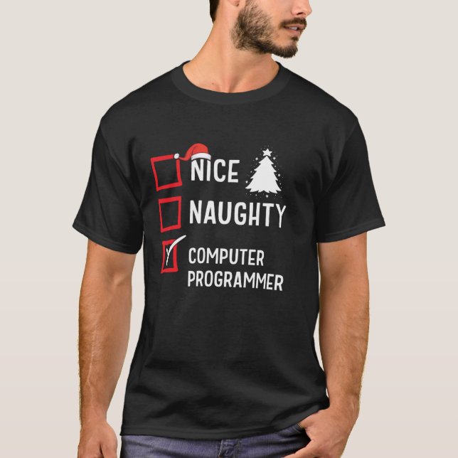 Trevlig Elak Jul Datorprogrammerare Semester T Shirt (Framsida)