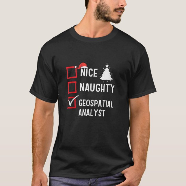 Trevlig Elak Jul Geospatial Analytiker Semester  T Shirt (Framsida)