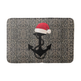 trevlig elegant nautical ANCHOR med SANTA HAT | Badrumsmatta