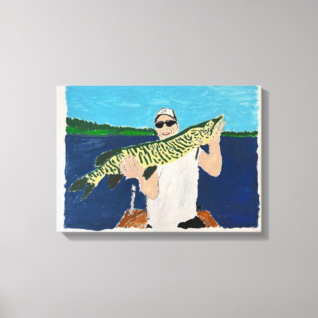 Trevlig fångst målad av Mark Elsen Canvastryck (Framsida)