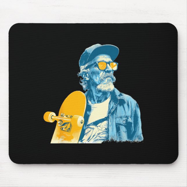 Trevlig Farfar Skateboard Färger Grafik Musmatta (Framsidan)