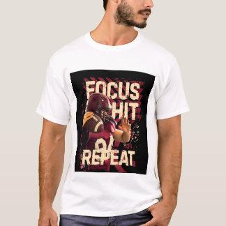 Trevlig fokus träff upprepa bild t shirt