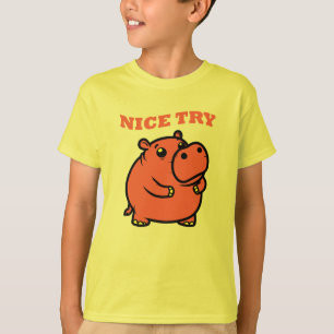 Trevlig Försök Flodhäst Tecknad Film T Shirt