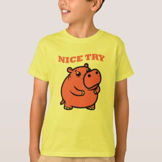 Trevlig Försök Flodhäst Tecknad Film T Shirt