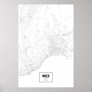 Trevlig, Frankrike (svart på vitt) Poster