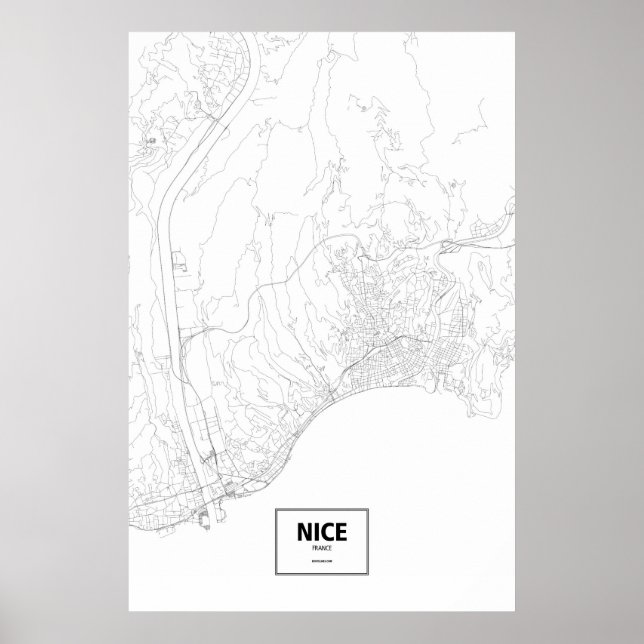 Trevlig, Frankrike (svart på vitt) Poster (Framsidan)