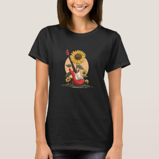 Trevlig gitarrplanta för solrosälskare som gungar t shirt