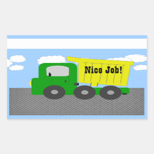 Trevlig jobblastbilklistermärke rektangulärt klistermärke