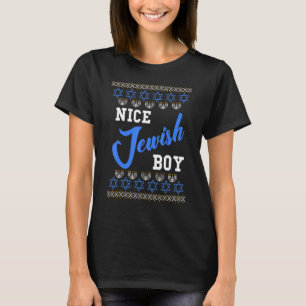Trevlig judisk pojke Ugly Hanukkah Sweater Chanuka T Shirt