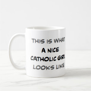 trevlig katolsk flicka kaffemugg
