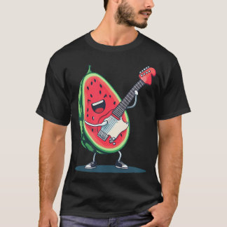 Trevlig klänning i melonform med cool elgitarr C T Shirt